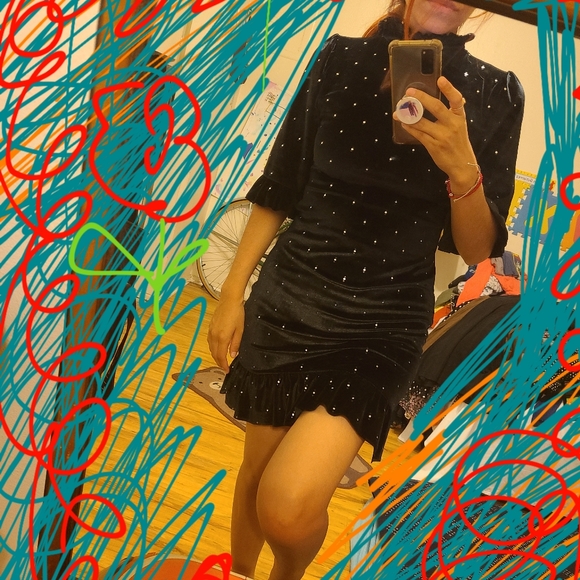 High Neck Nasty Gal Dress Black - Picture 1 of 1